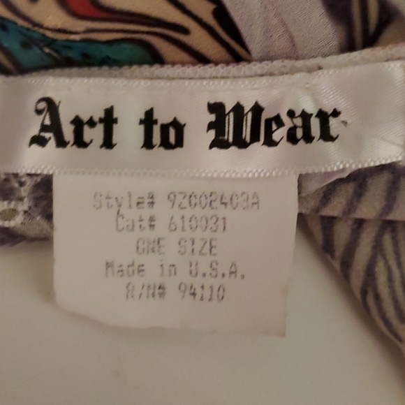 Art to wear multi color thin silky scarf - Picture 2 of 4